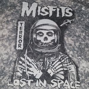 Punk Rock Misfits Cropped Sleeve Tie Dye Tee Official Merch